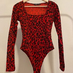 BOOHOO leopard bodysuit